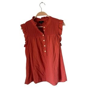 J Crew top womens M Garden top in soft gauze‎ mauve  smocked flowy cotton